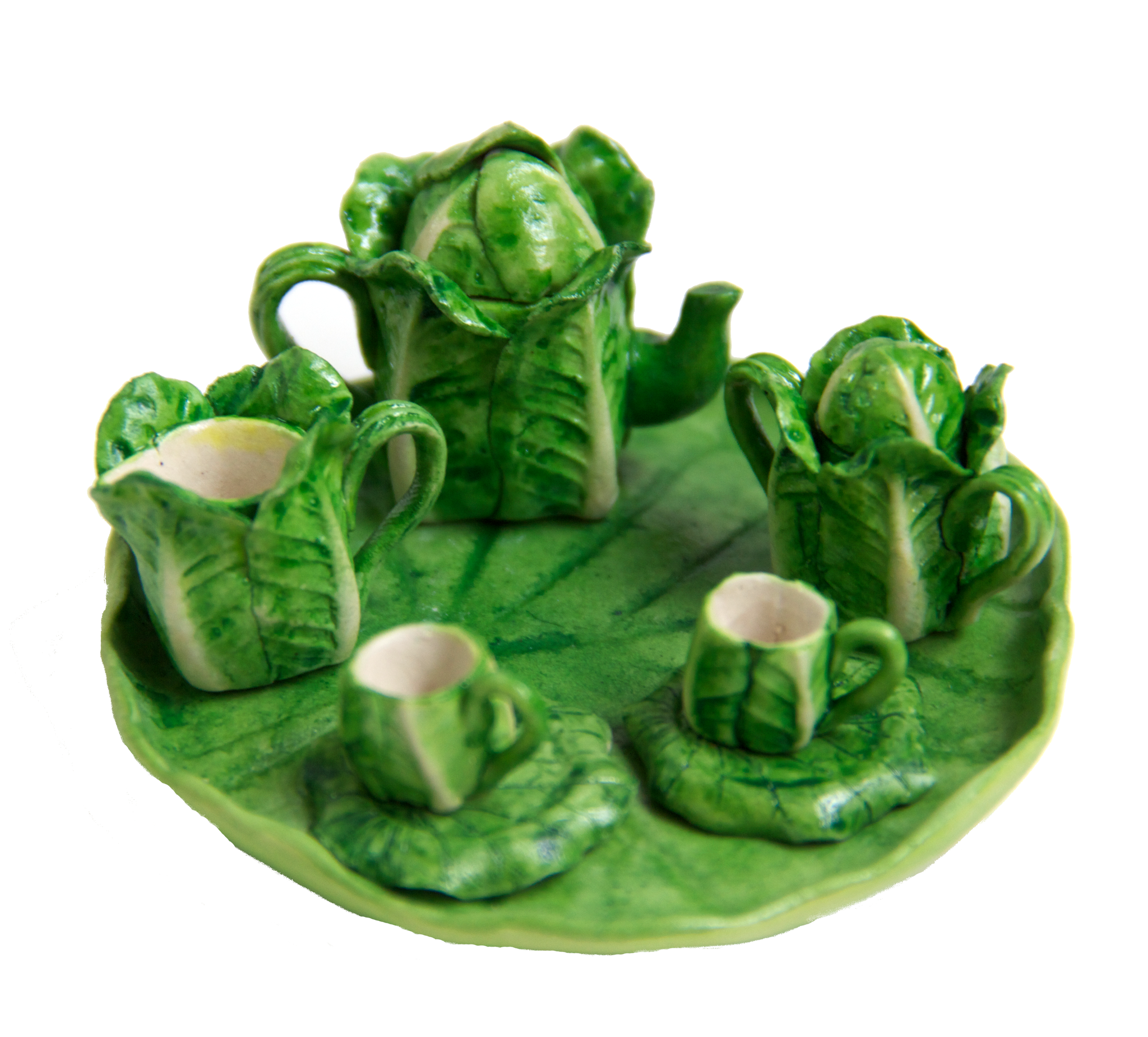 Miniature Romaine Lettuce Tea Set