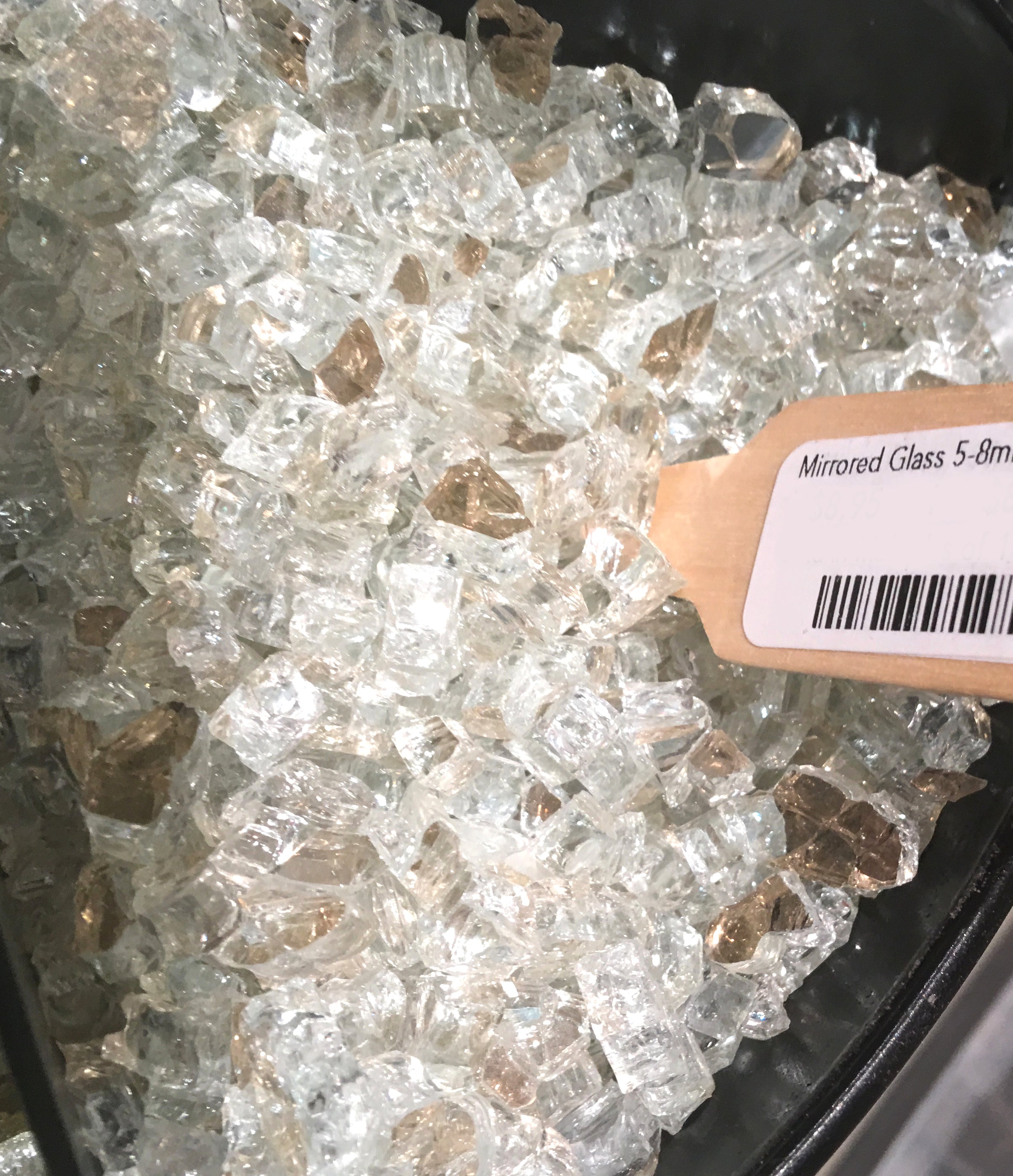 Mirrored Ice Glass Chunks, Silver