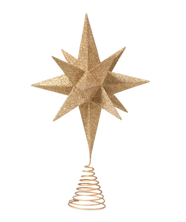 Moravian Star Tree Topper with Gold Glitter