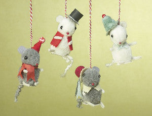 Mouse Ornaments Set of 4