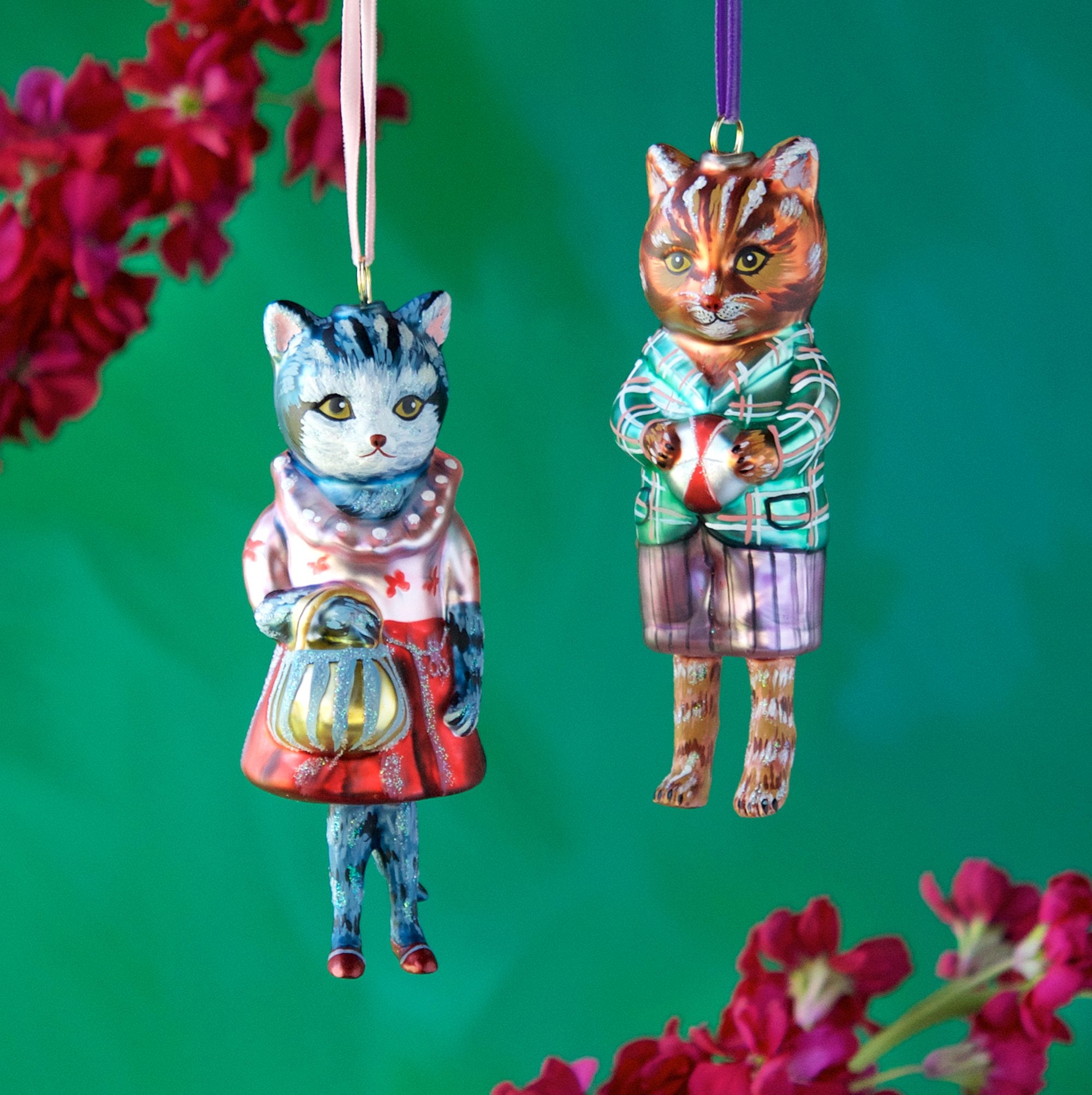 Nathalie Lete Dressed Cat Ornaments 