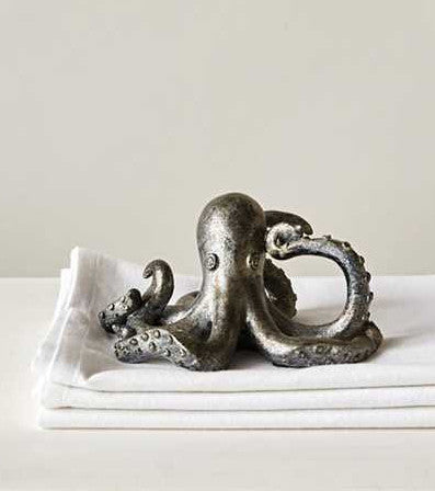 Octopus Figurine with Antique Silver Finish