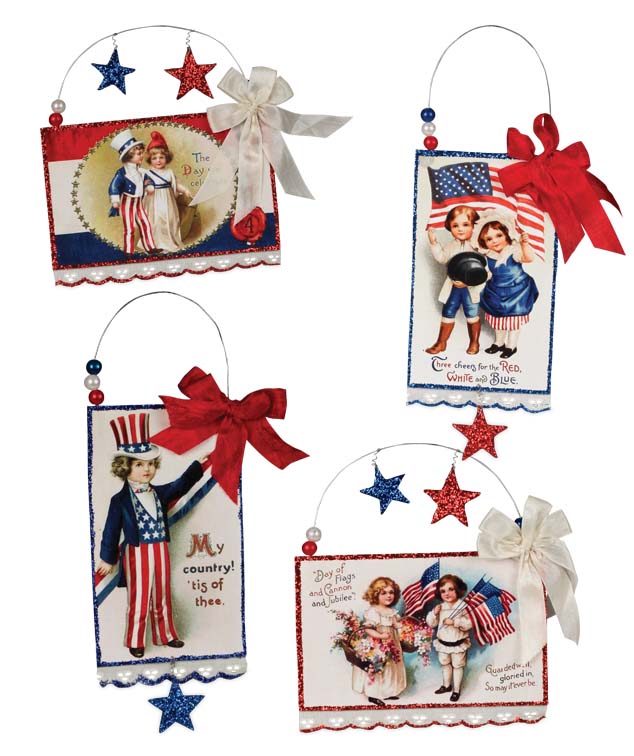 Bethany Lowe Americana Postcard Ornaments