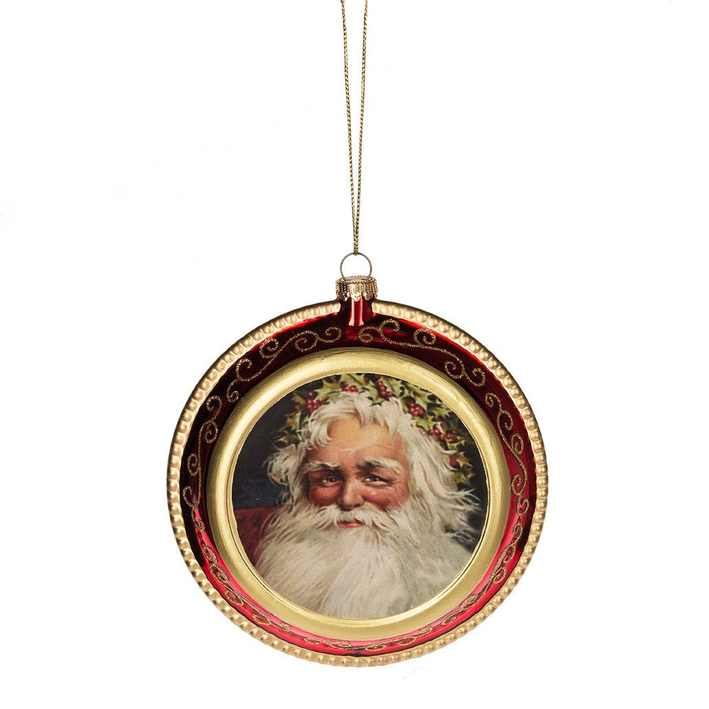 Old Fashioned Santa Disk Ornament