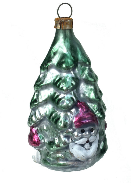 Vintage Patina Glass Gnome Santa Tree Ornament | Made in Germany ...