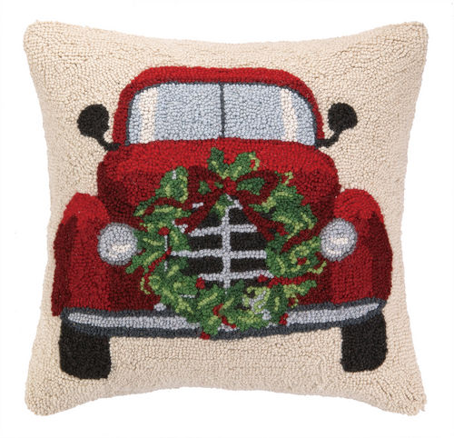 Red Truck Christmas Throw Pillow Family Christmas Pillow Family Name  Decorative Pillow Holiday Gift Pillow and insert included P153