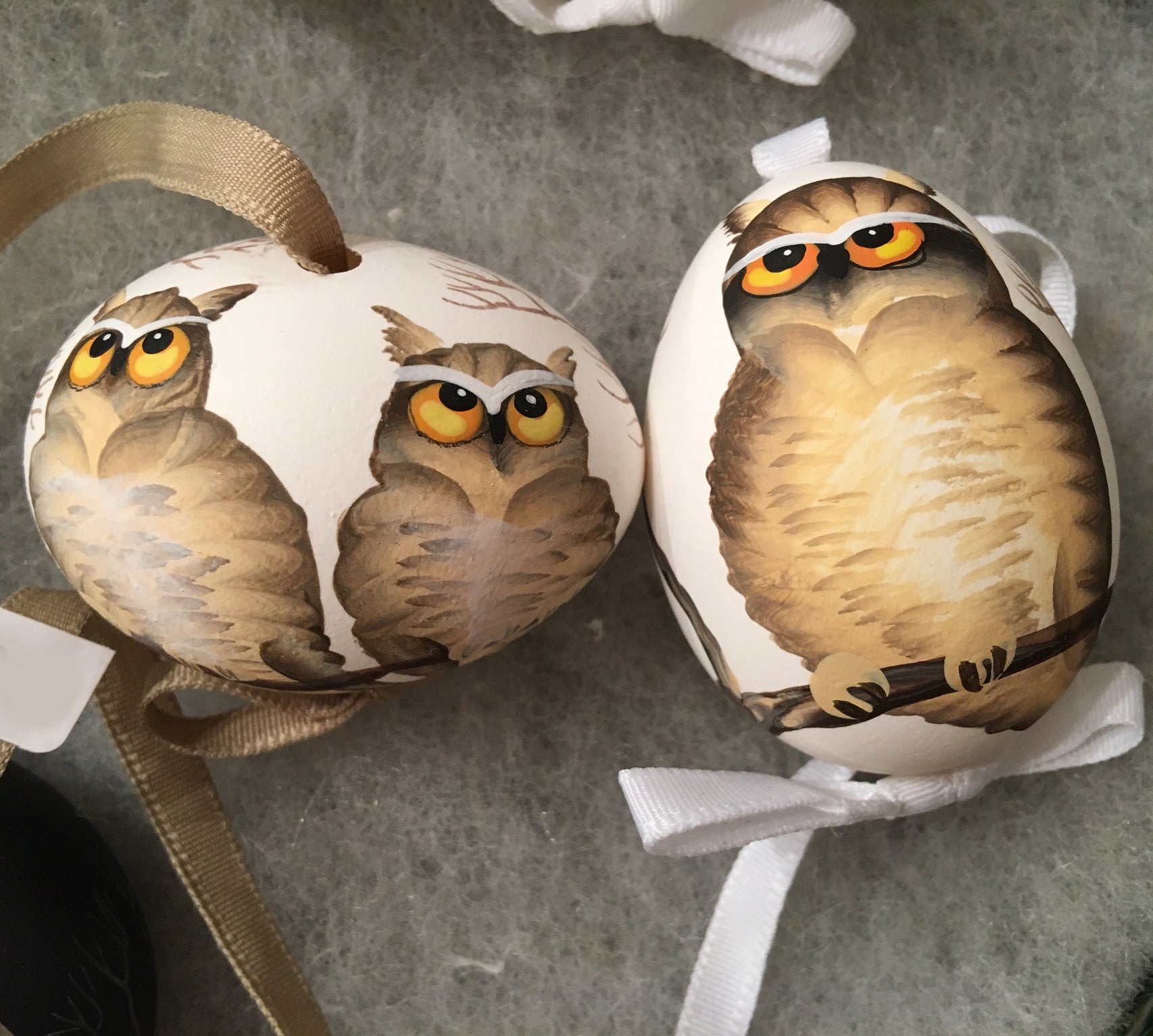 Hoot 'N Harriet Egg Ornaments