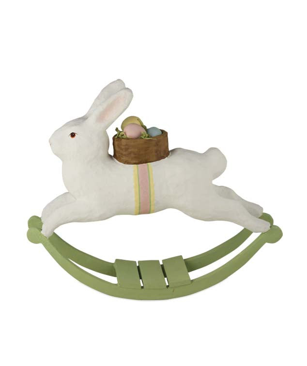 Paper Mache Rocking Rabbit by Bethany Lowe