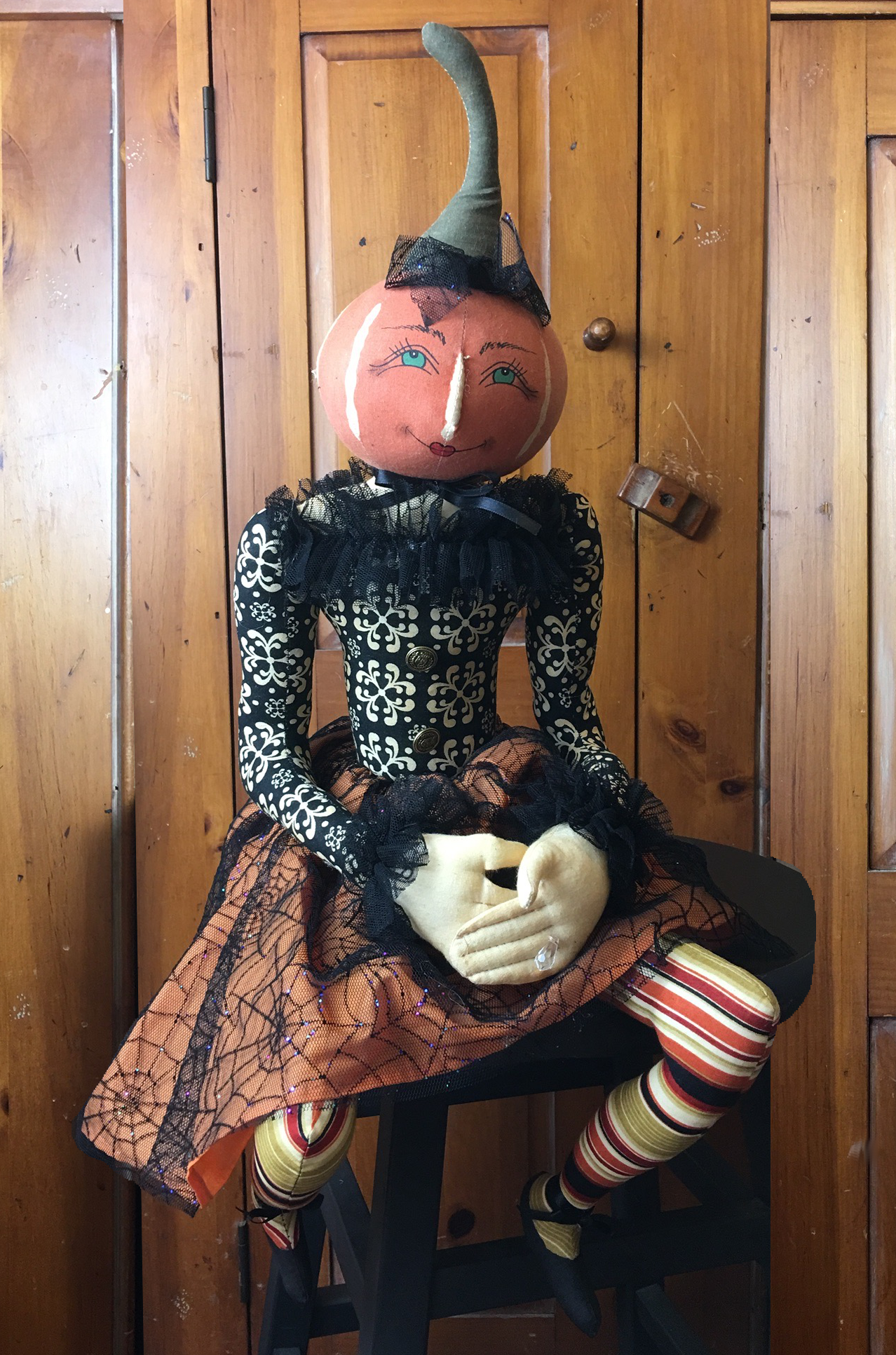 Paris Pumpkin Head Lady Doll