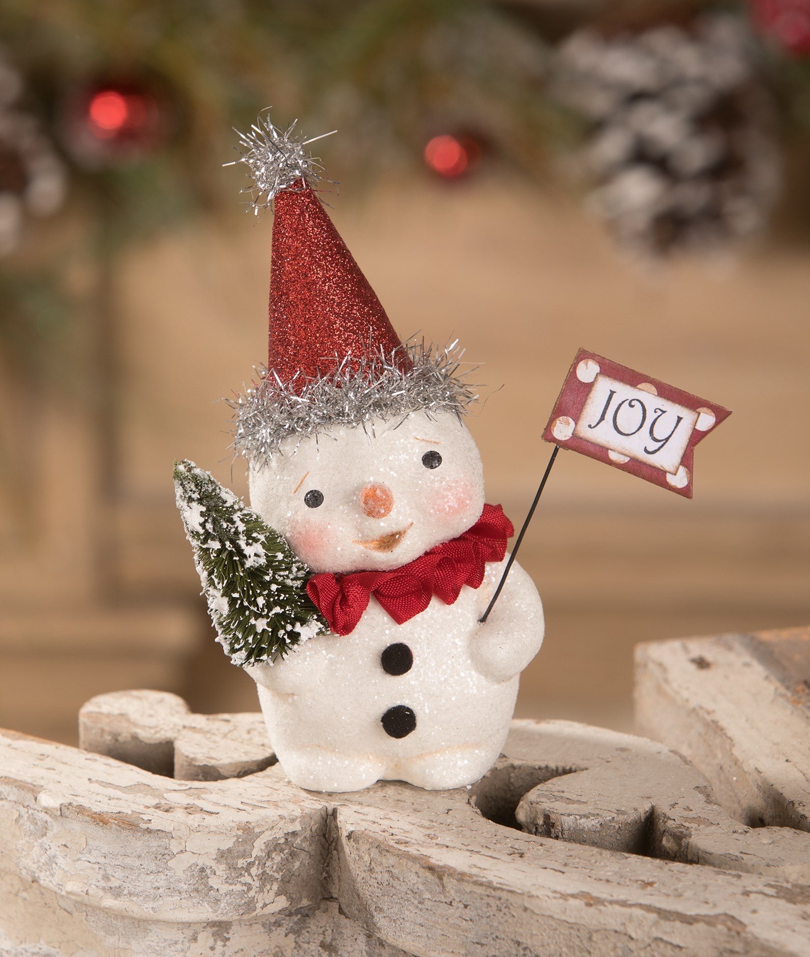 Party Joy Snowman with Sign and Party Hat