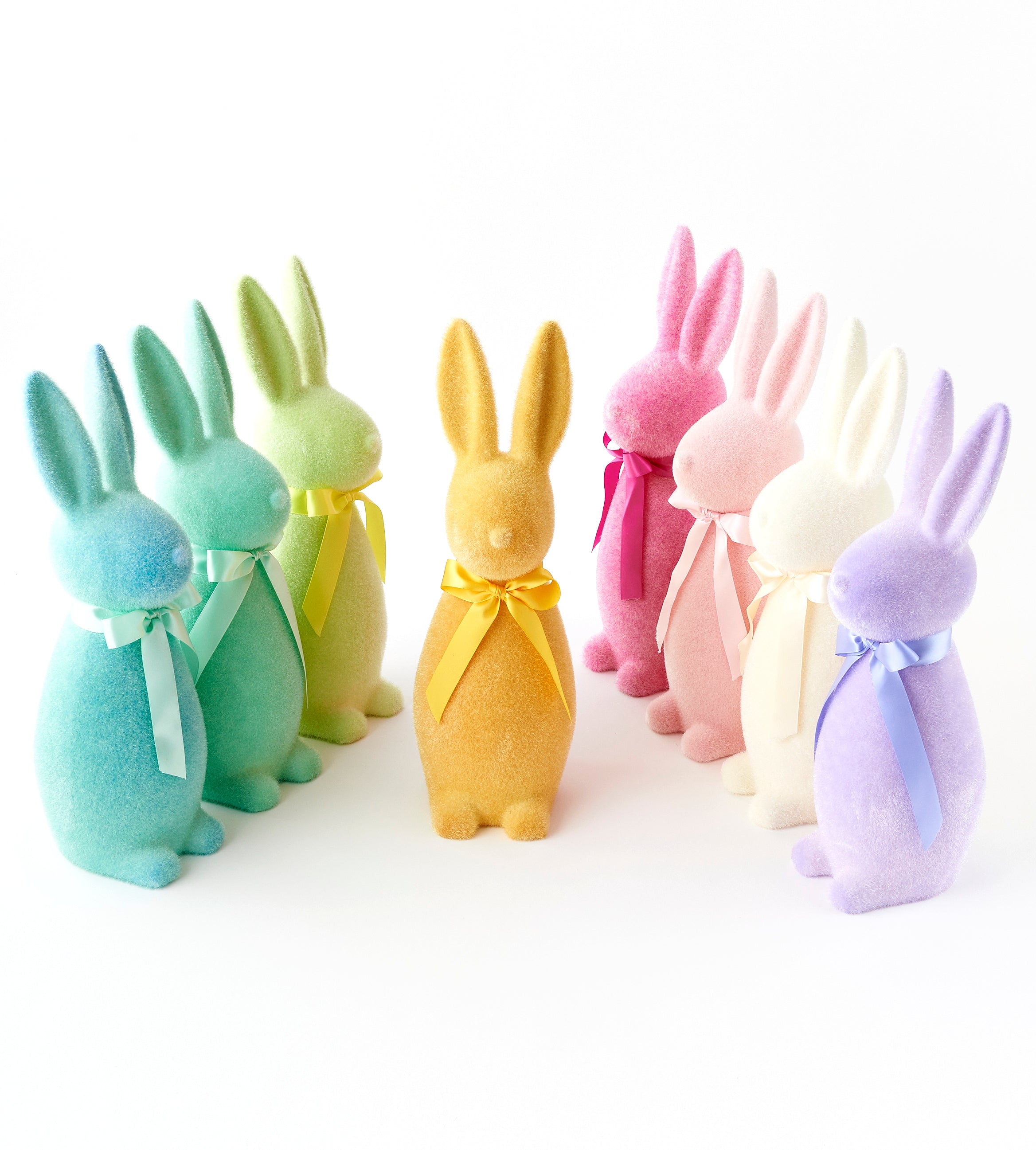 Pastel Flocked Bunny Rabbits, 16