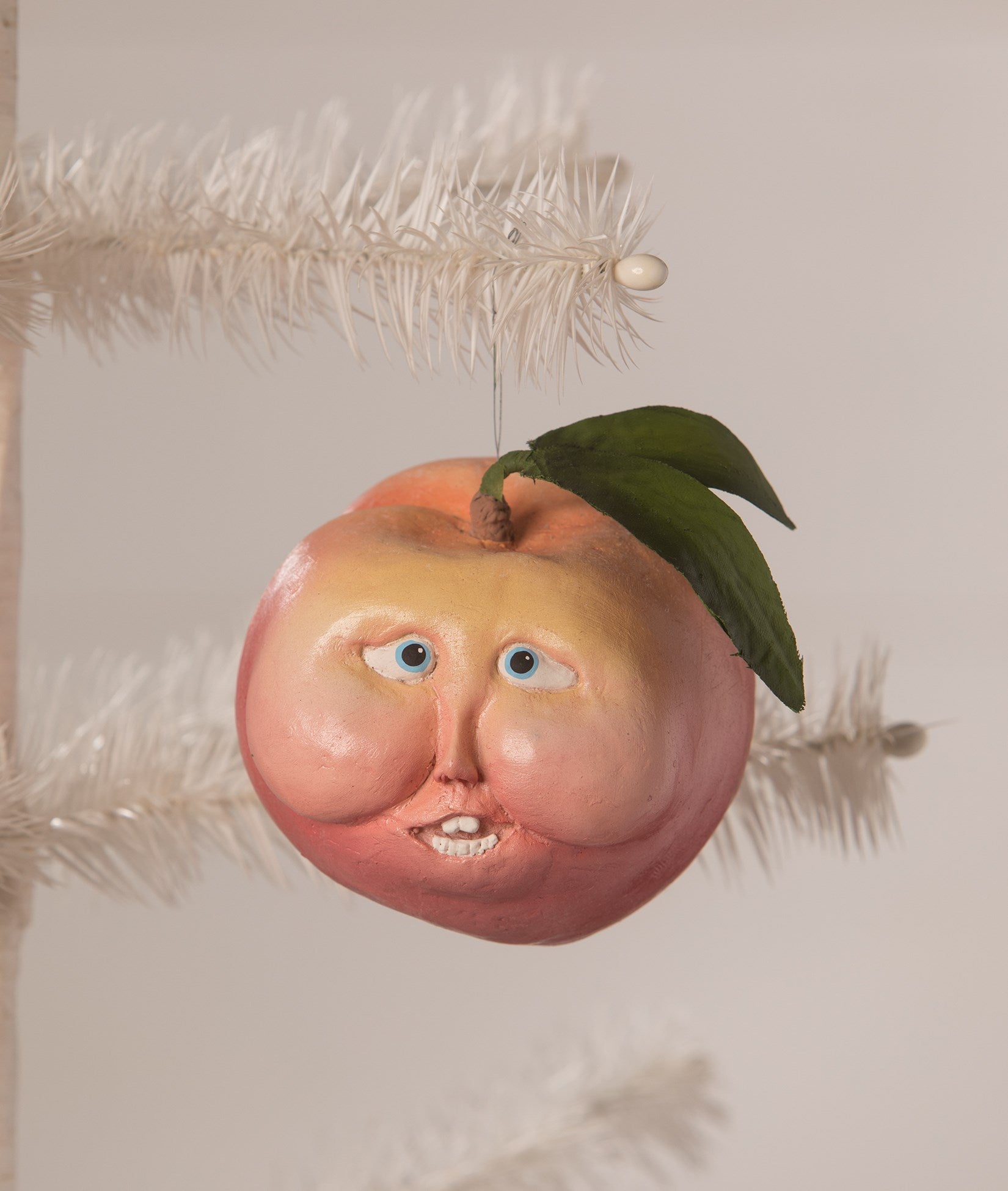 Peachy Peach Ornament with Face by Bethany Lowe