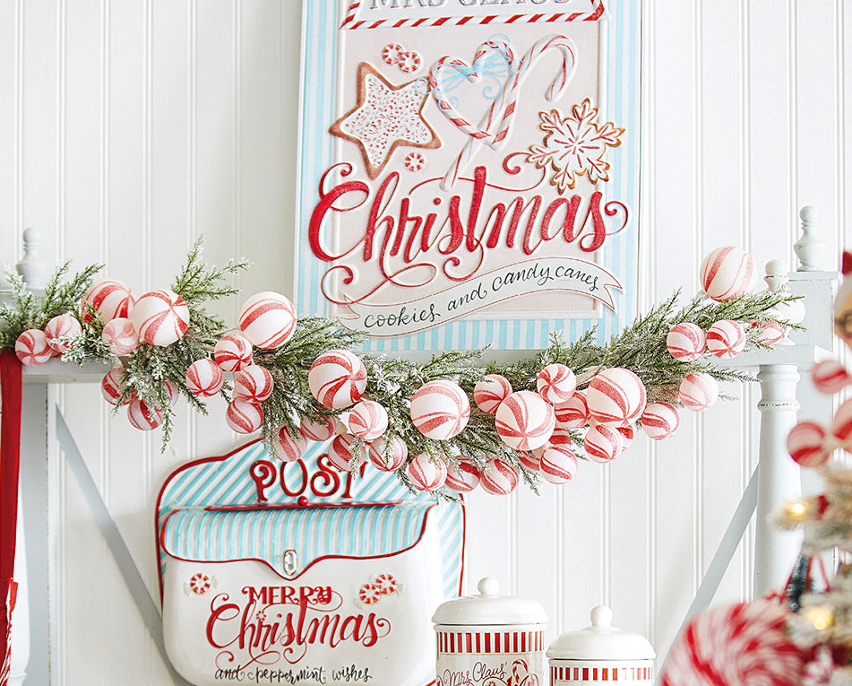 Peppermint Candy Garland Candy Christmas Theme Decorations
