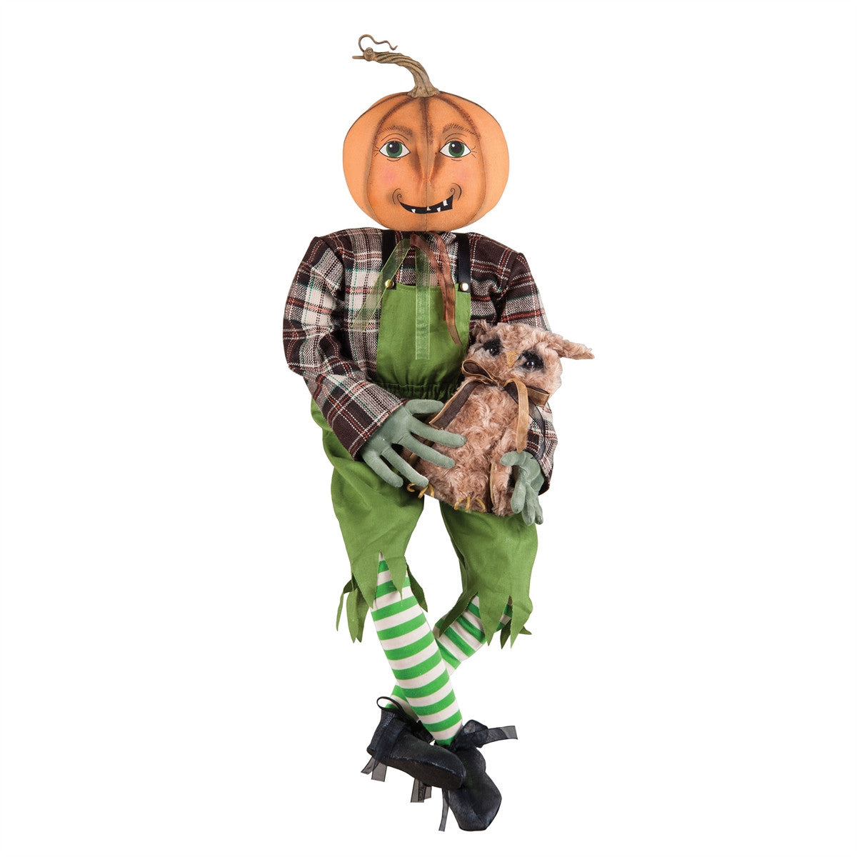 Joe Spencer Percival Pumpkin Guy with Owl Doll