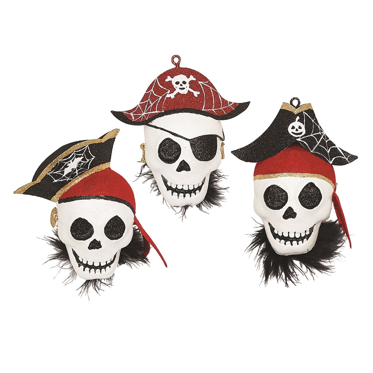 Pirate Skull Ornaments - Halloween Decorations