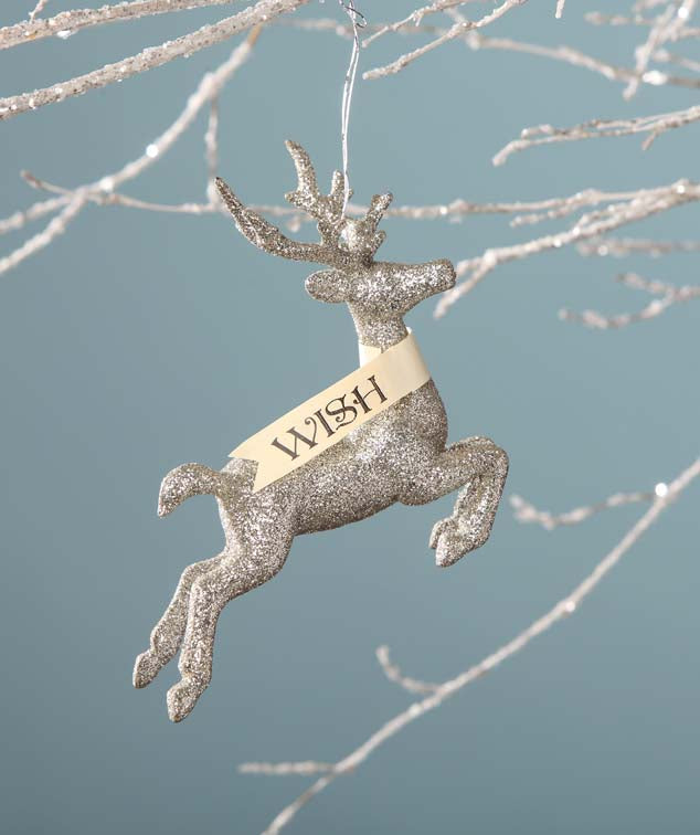 Platinum Deer Wish Ornament