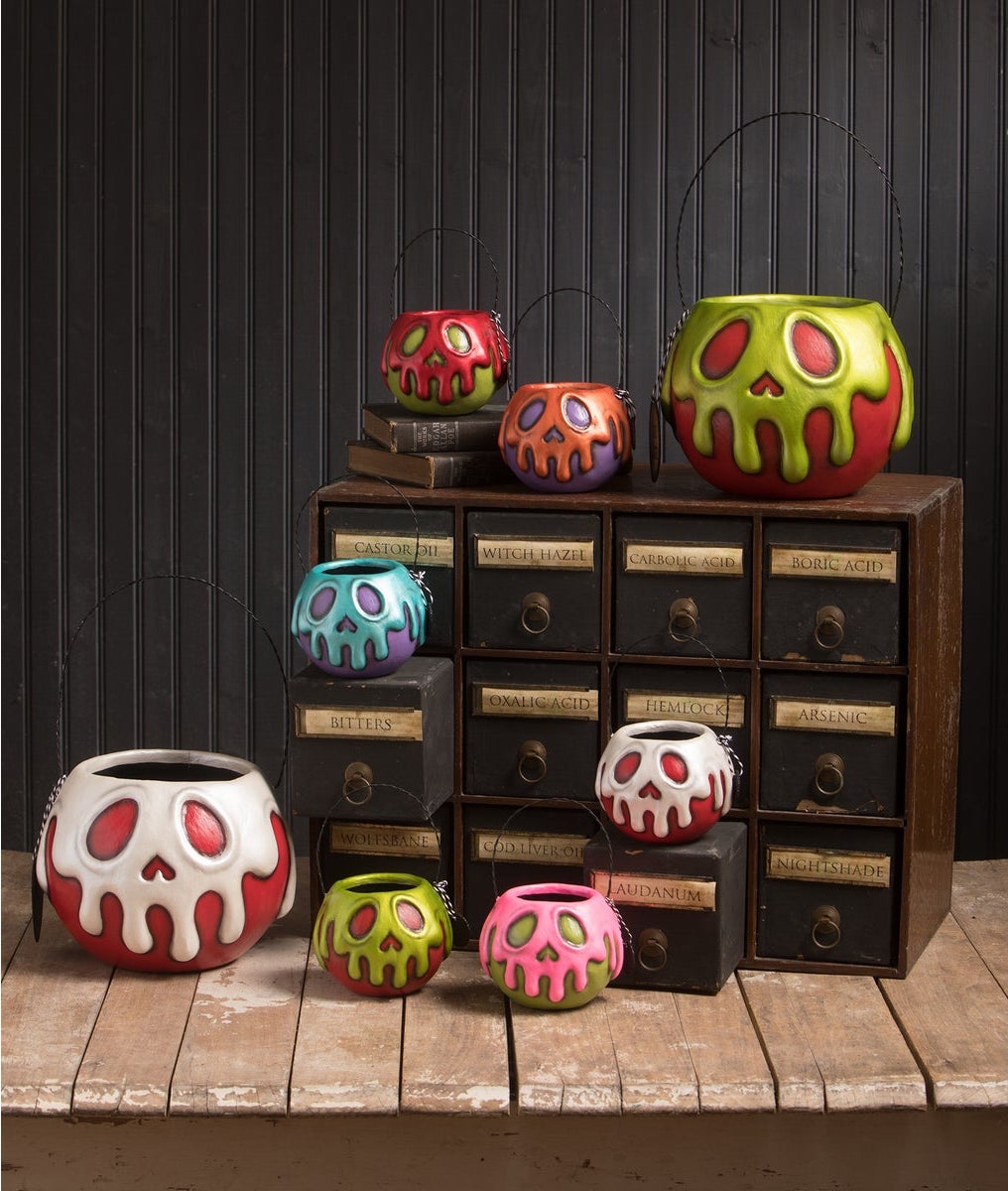 Poison Apple Buckets in Various Colors, Bethany Lowe