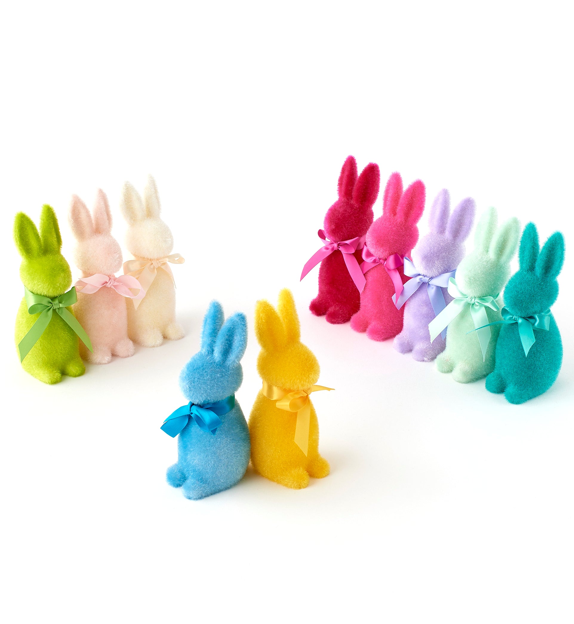 Pop of Color Flocked Bunny Rabbits