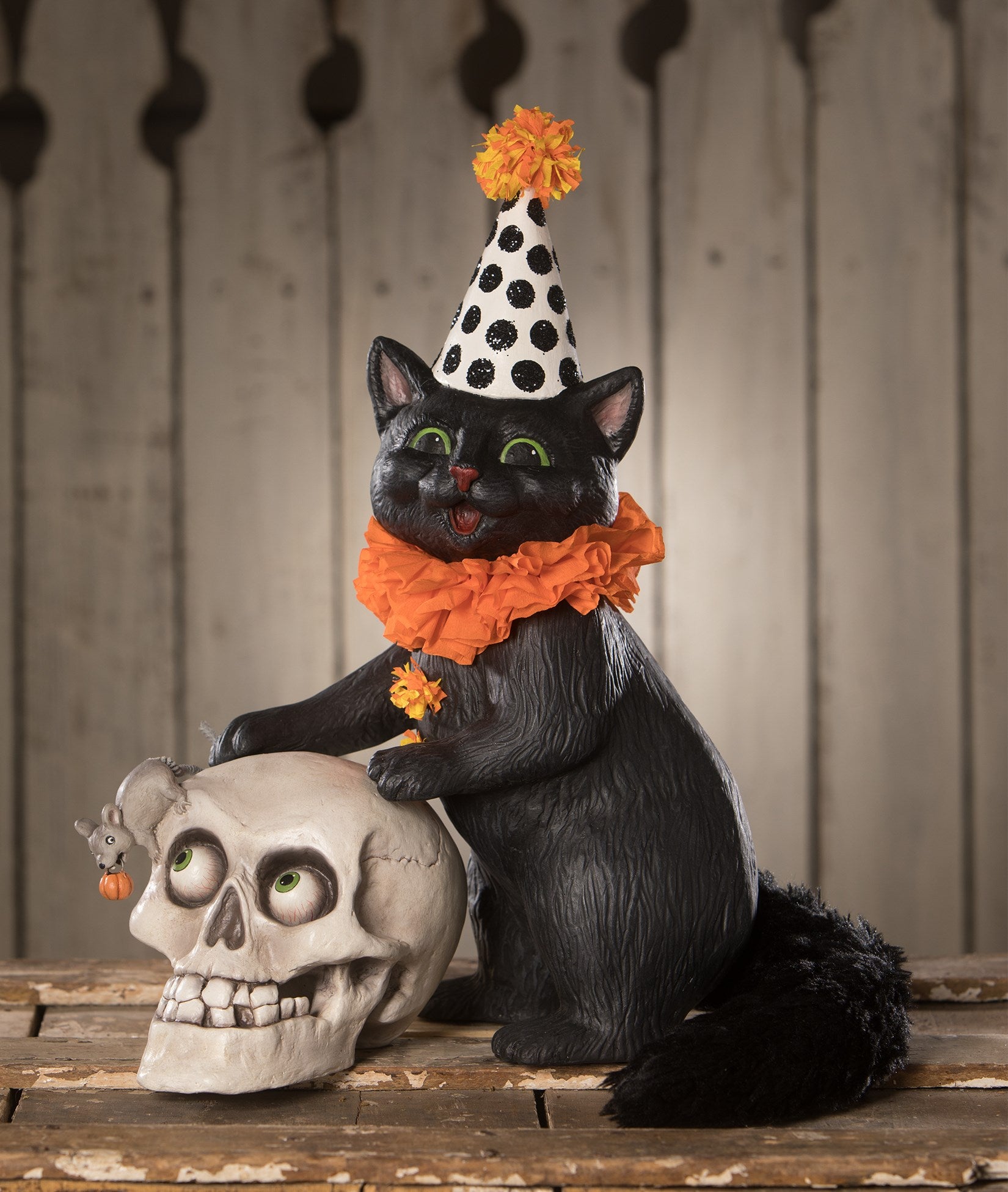Purr-fect Catch Cat with Skull & Mouse, Bethany Lowe Halloween 2021