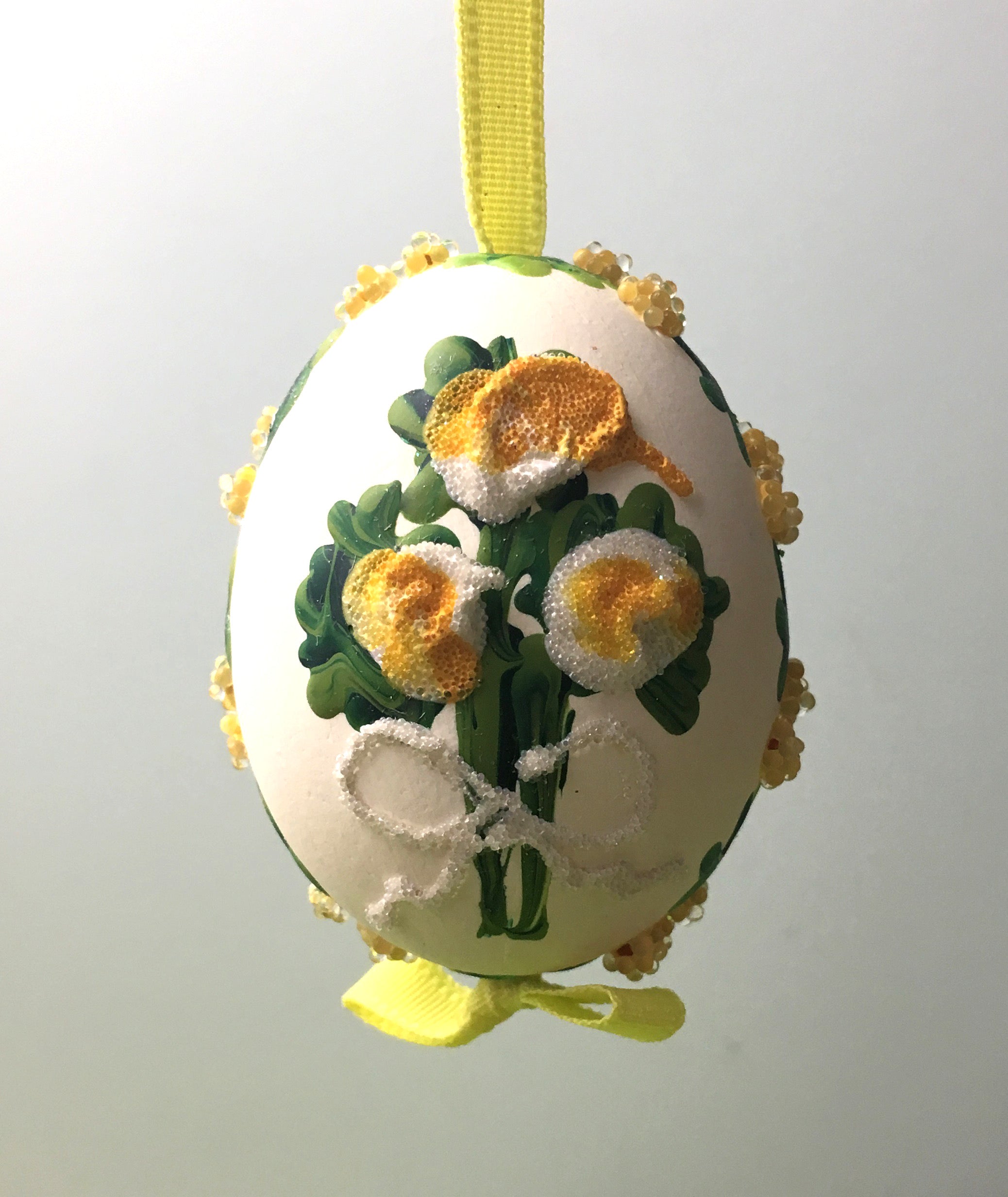 Yellow Flower Bouquet Egg Ornament