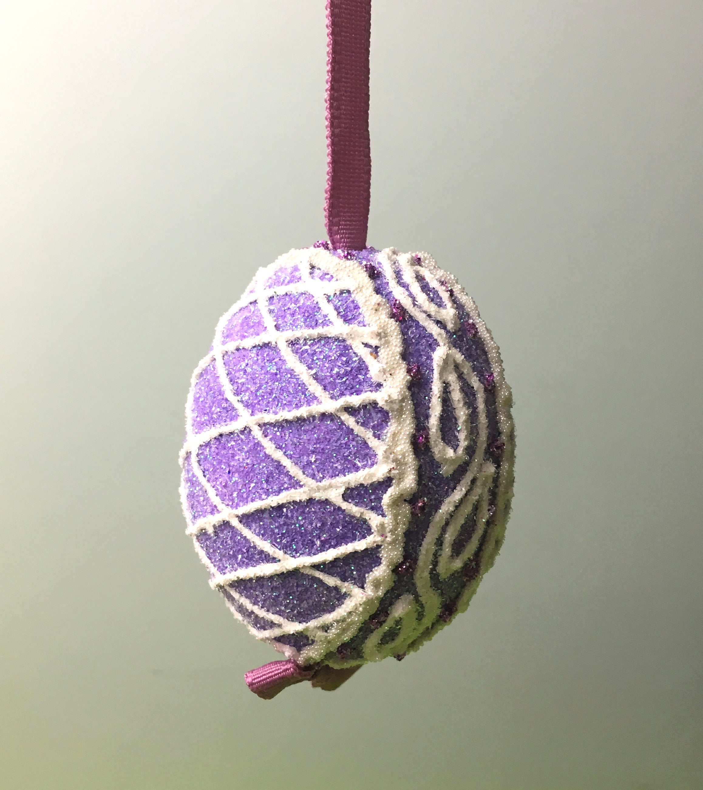 Purple Sugar Lattice Egg Ornament