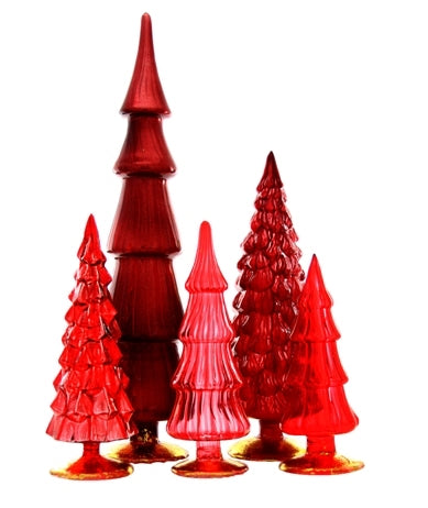 Red Candy Glass Trees, Large