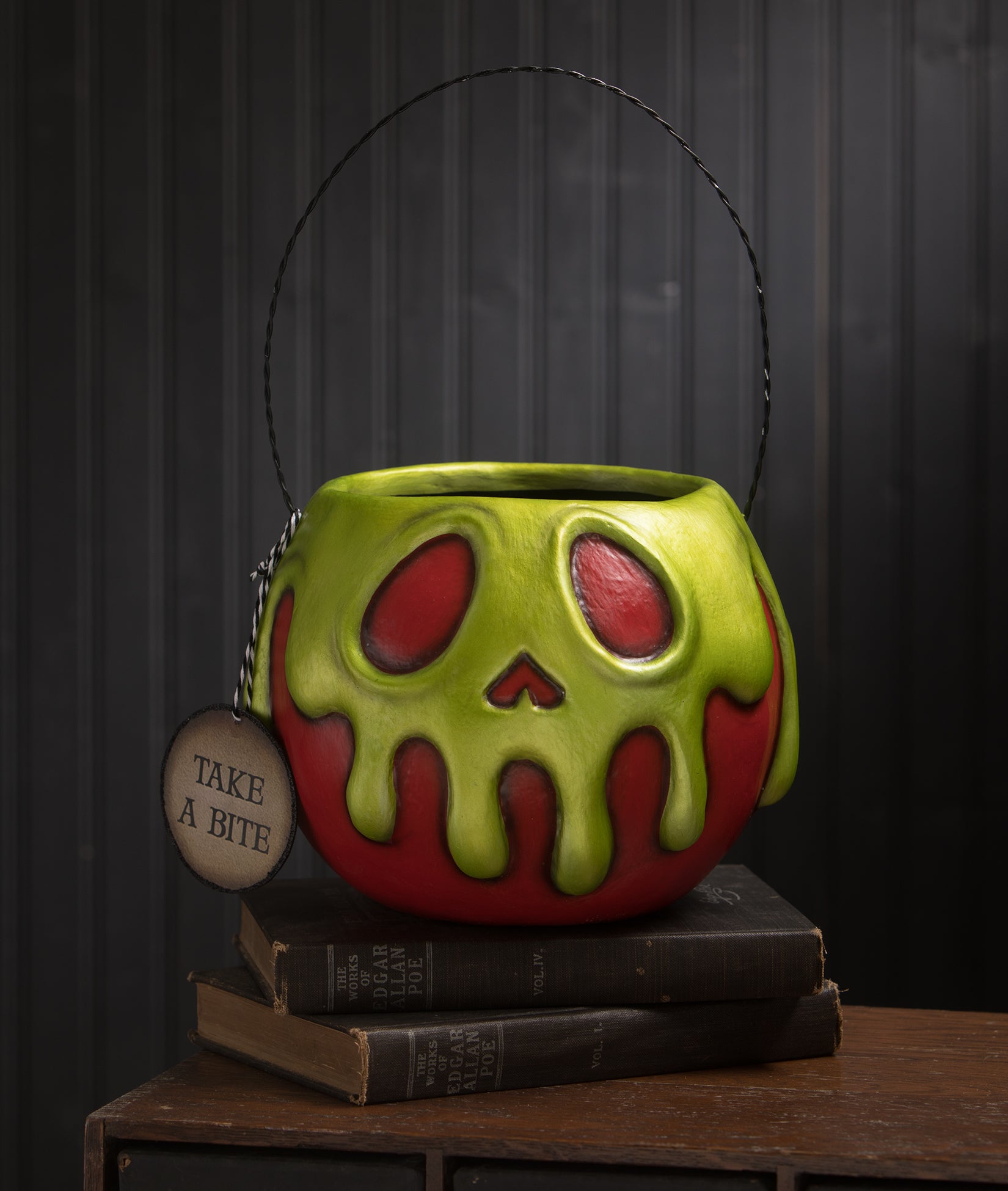 Poison Apple Bucket with Green Candy Drip, Large