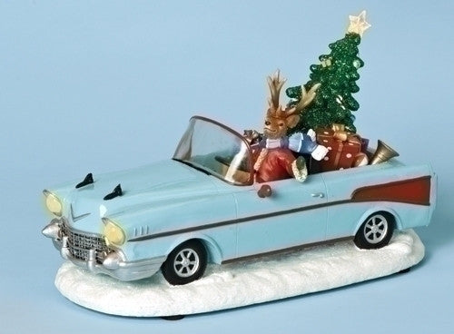 Reindeer in Retro Car