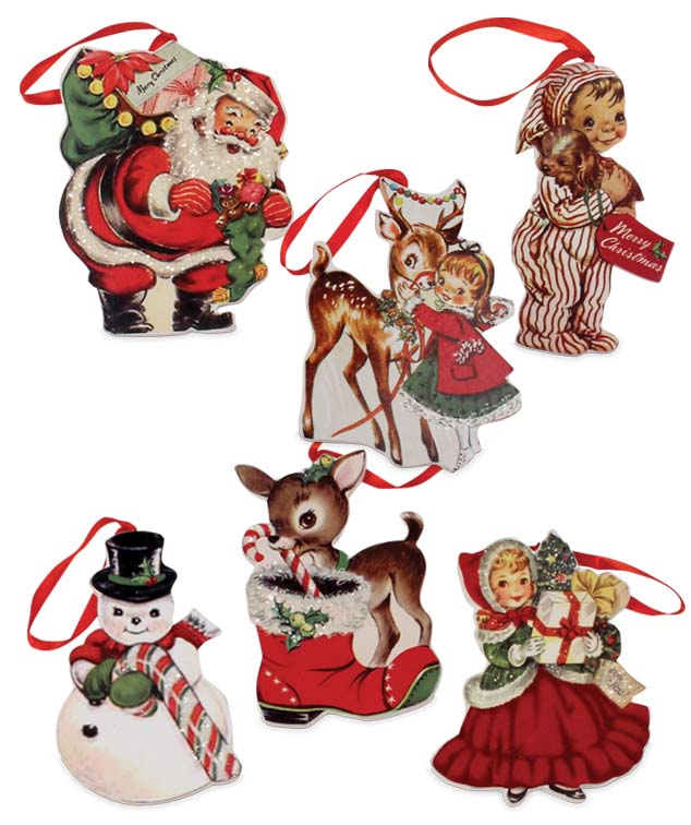 Retro Christmas Dummy Board Decoupage Ornaments