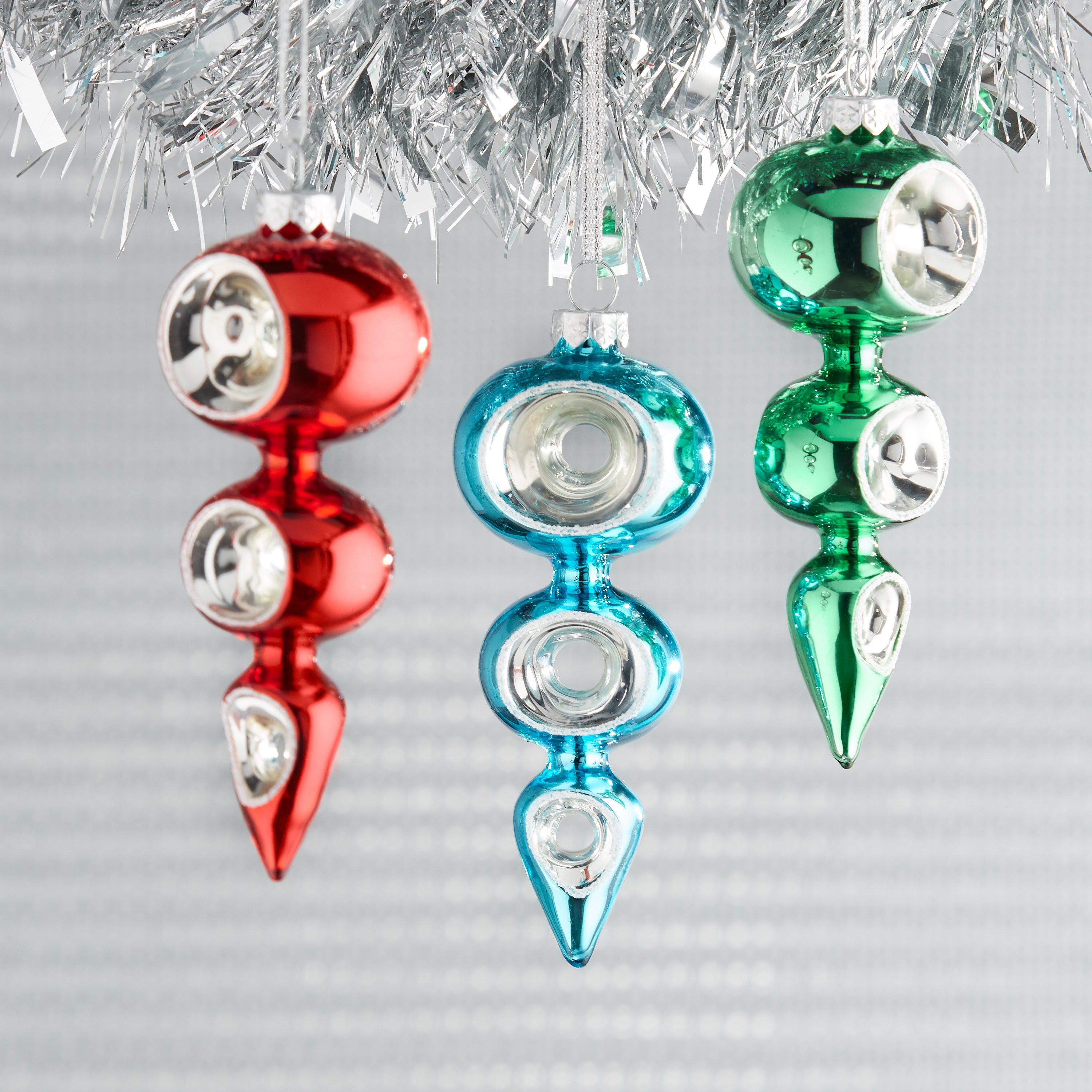 Retro Glass Finial Ornaments | Retro Christmas Decorations ...