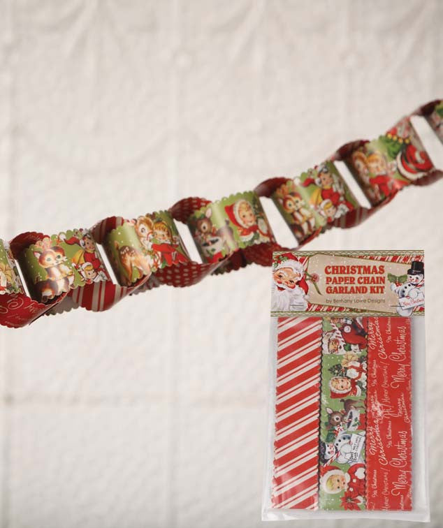 Retro Christmas Paper Chain Garland Kit