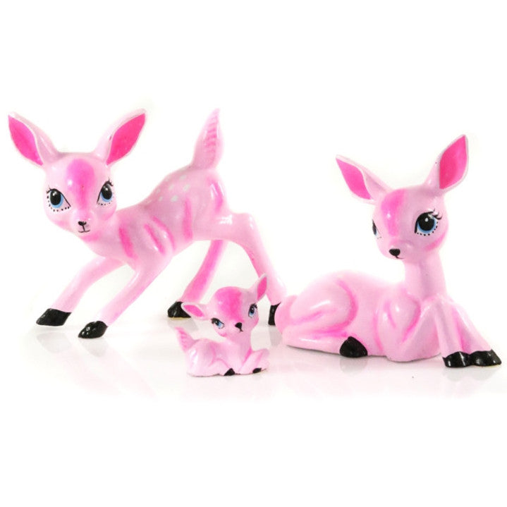 Retro Deer Family, Pink - Kitsch