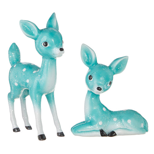 Retro Turquoise Deer, Blue