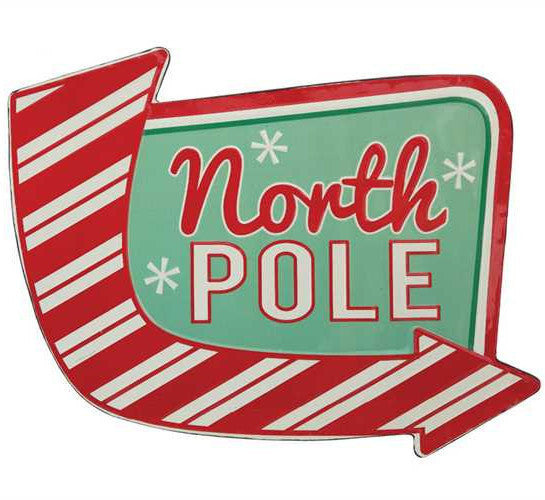 Retro North Pole Sign - Christmas