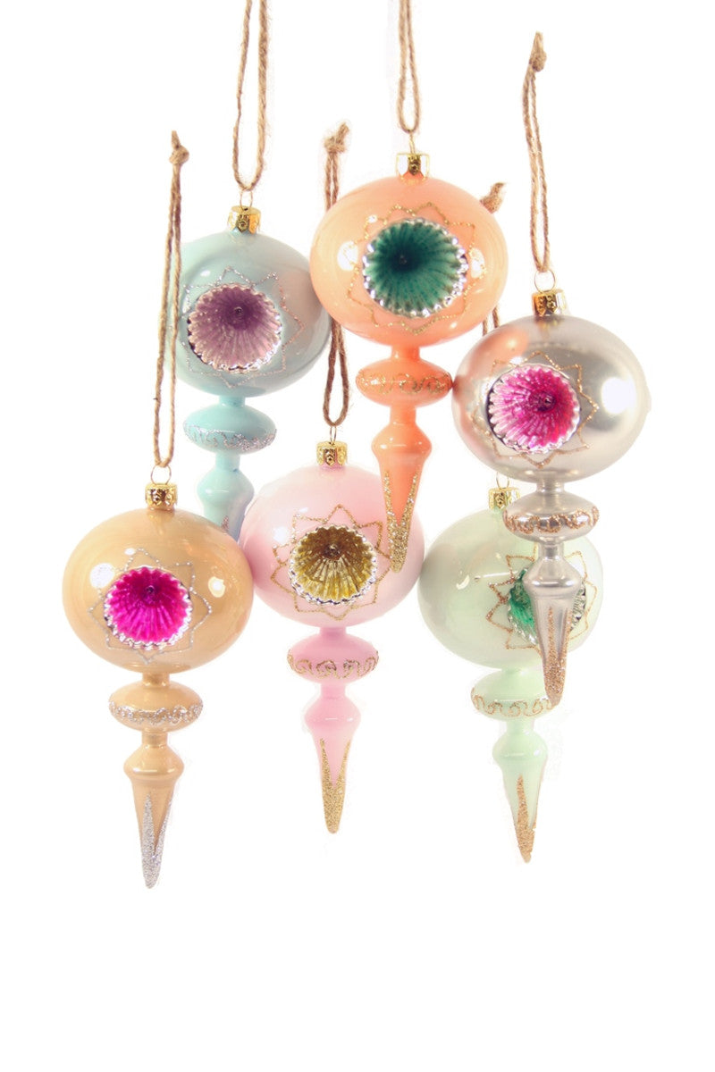 Retro Pastel Spindle Reflector Ornaments
