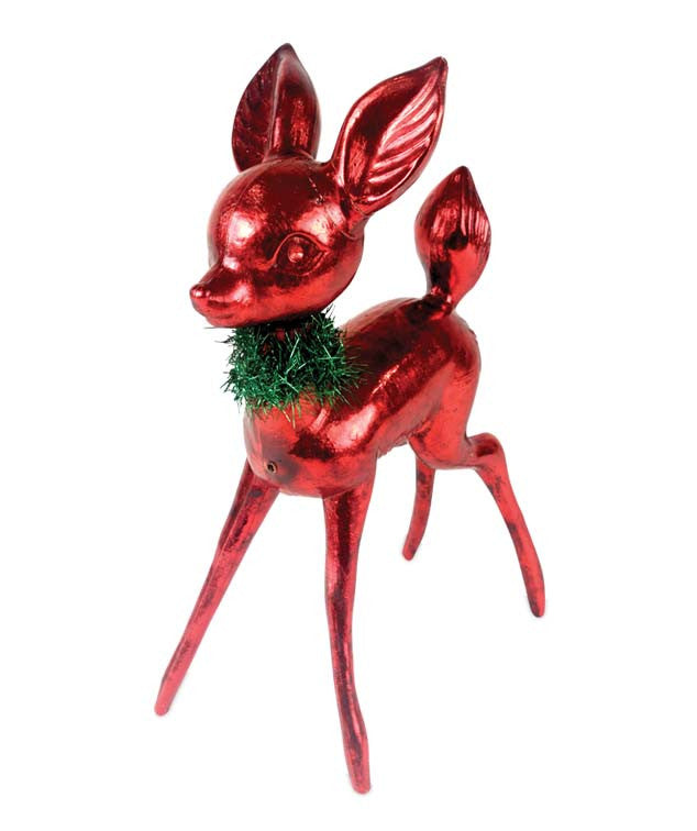 Retro Red Rudy Reindeer Figurine