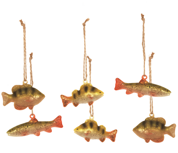 River Fish Glass Ornaments | Fishing Christmas Decorations ...