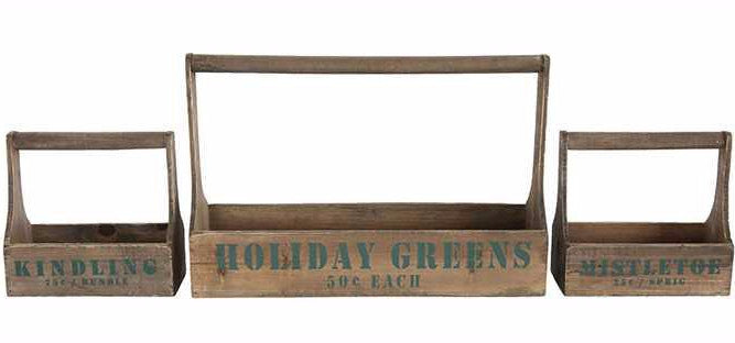 Rustic Wooden Christmas Totes