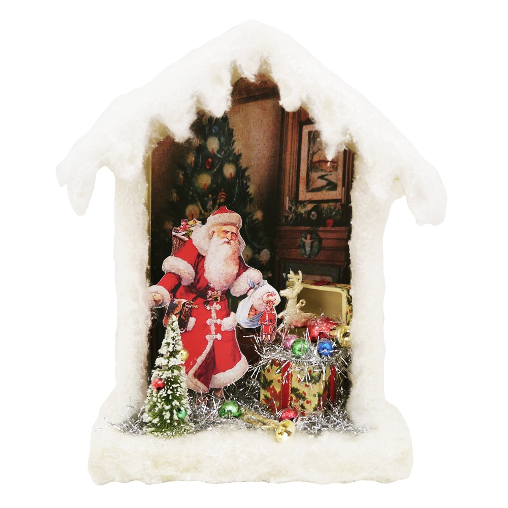 Santa Brings Gifts - Victorian Shadowbox House