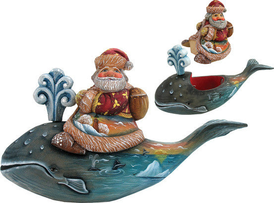 Santa on Whale Box by G Debrekht