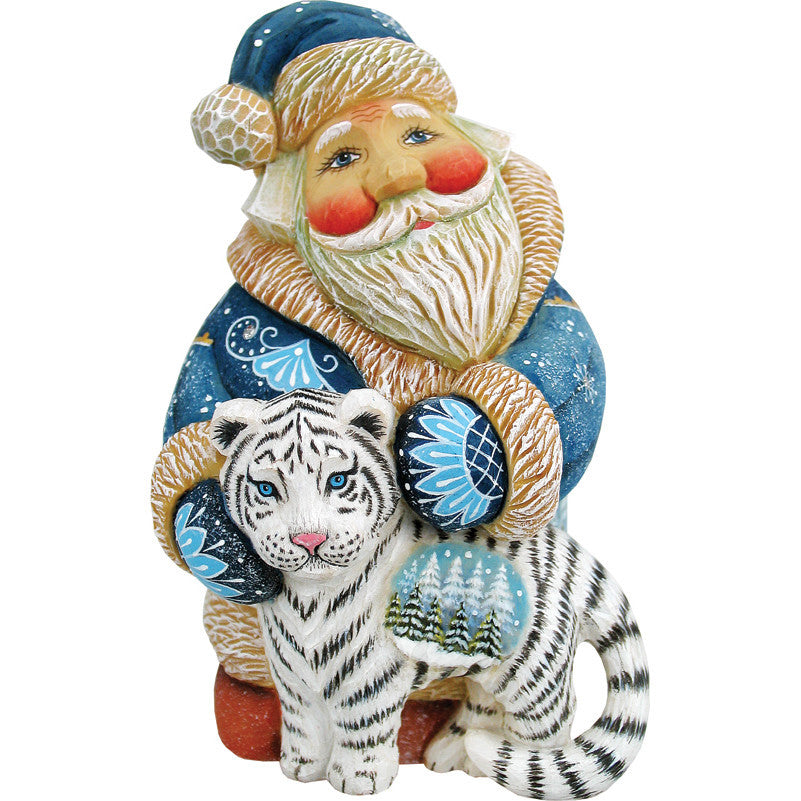 Santa with White Bengal Tiger - G. DeBrekht