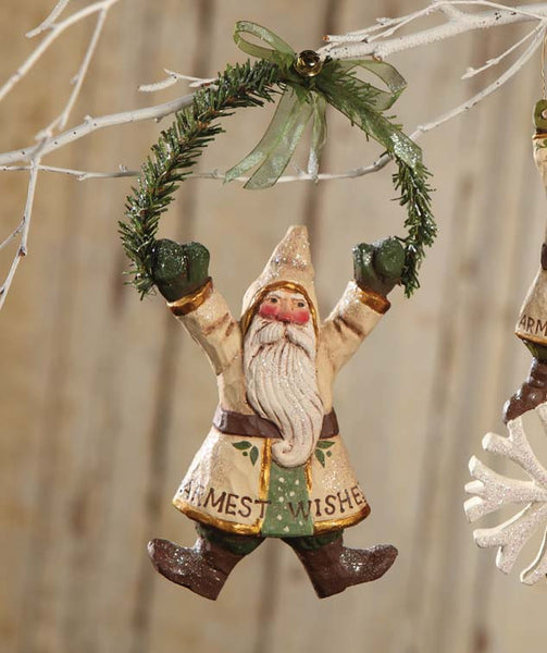 Santa with Wreath Ornament | Pam Schifferl Bethany Lowe ...