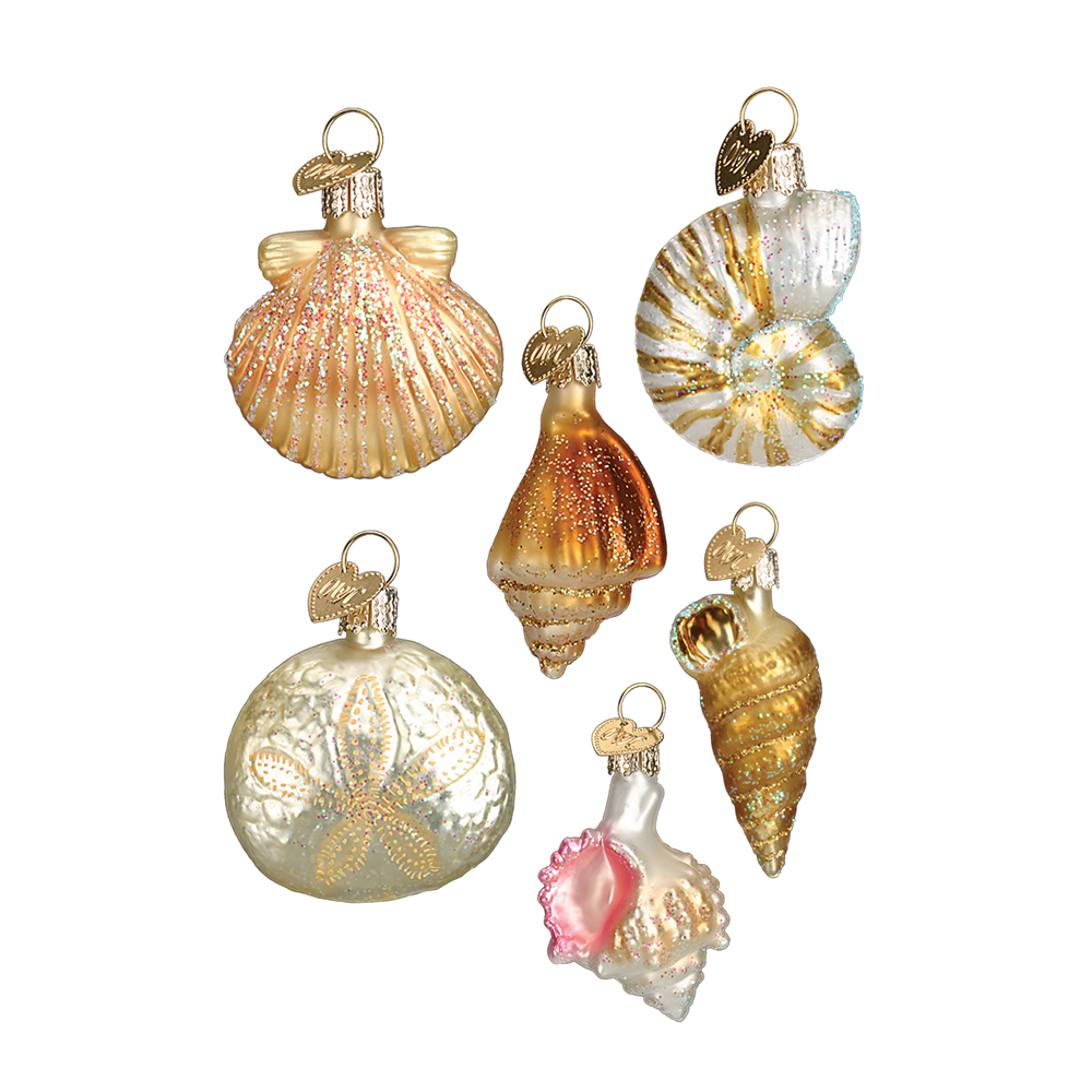 Sea Shell Ornaments - Glass Shells by Old World Christmas