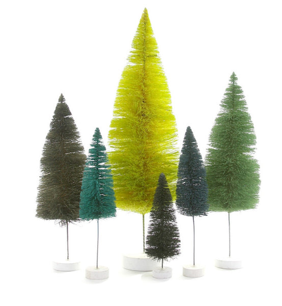 Shades of Green Bottle Brush Trees | Christmas Decorations ...