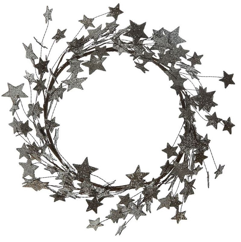 Silver Glittered Star Wreath