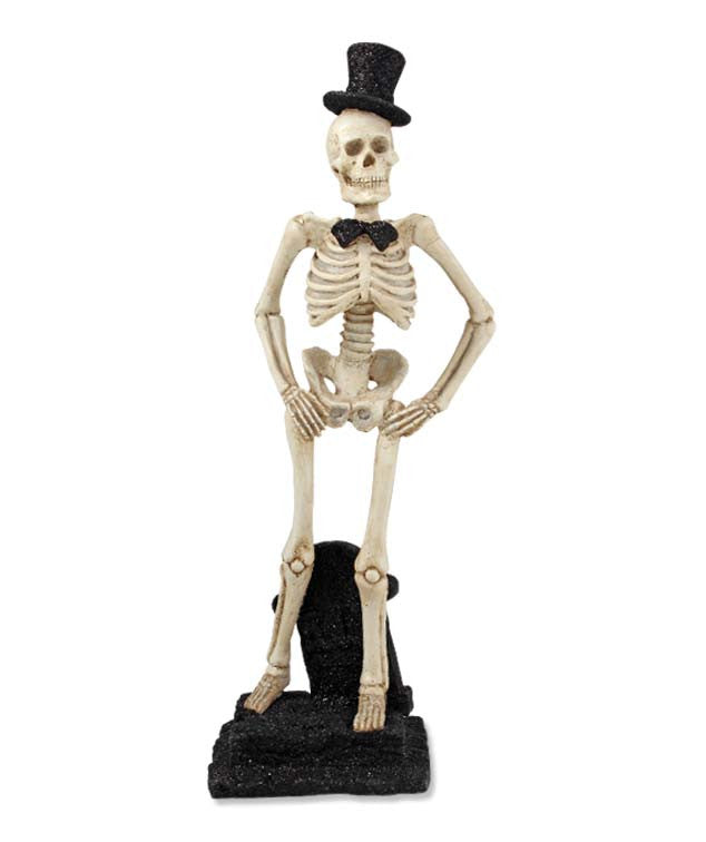 Skeleton With Glitter Top Hat Bethany Lowe Halloween