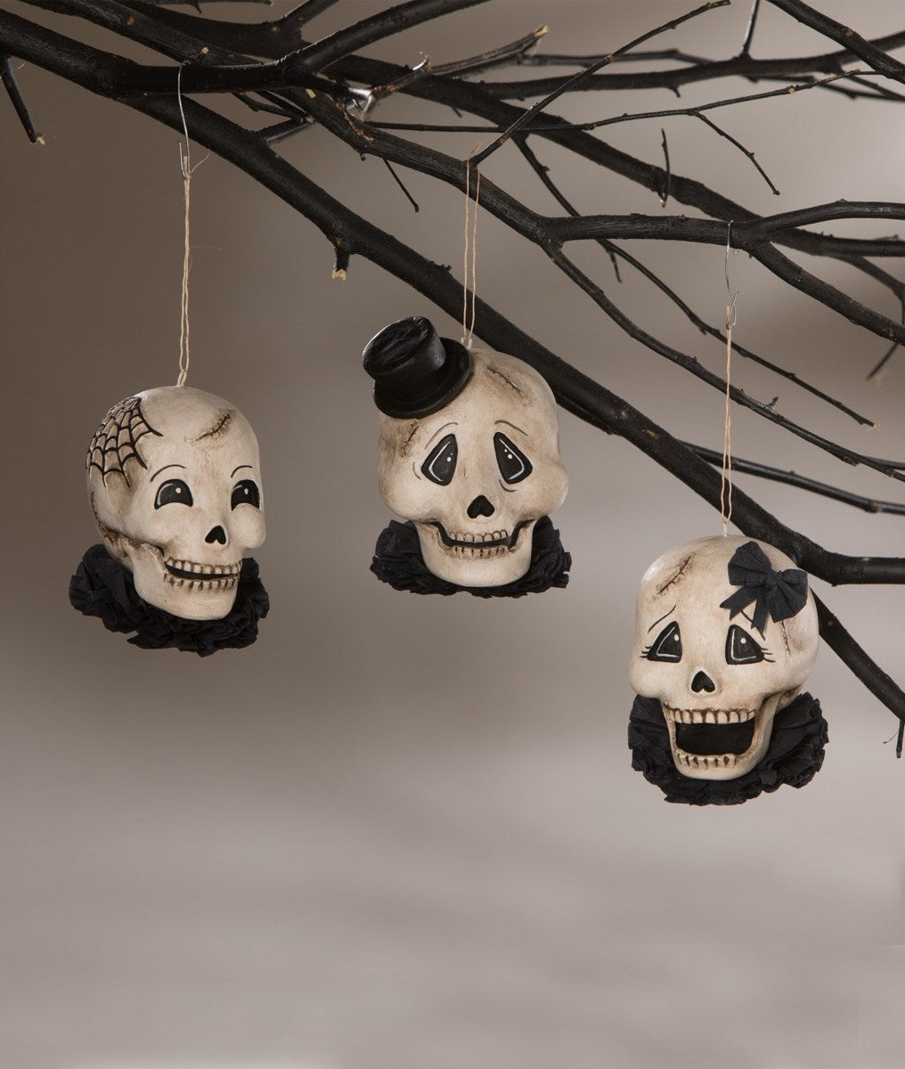 Silly Skelly Ornaments, Black & White Halloween Decorations