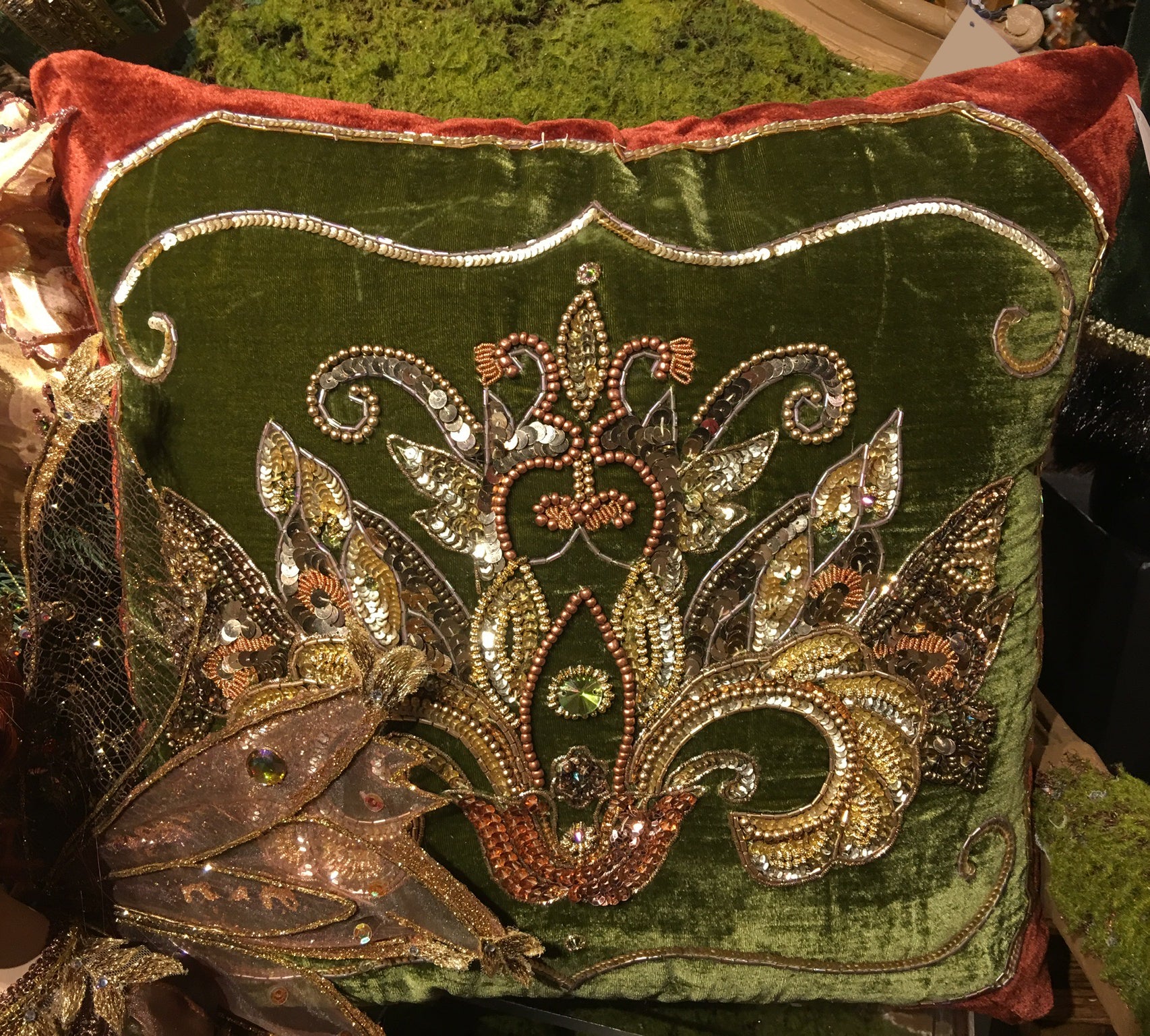 Spice Traditions Velvet Pillow Cover by Katherine's Collection