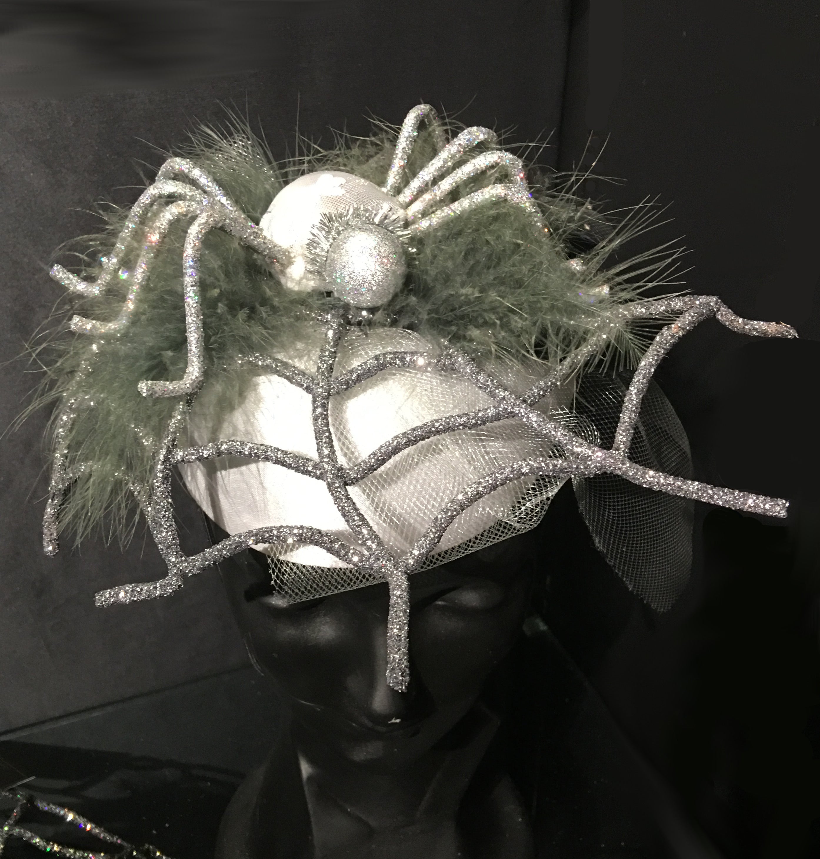 Spider Bride Fascinator - Spiderweb Wedding Hat Costume Accessory