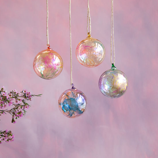 Splatter Art Glass Ball Ornaments